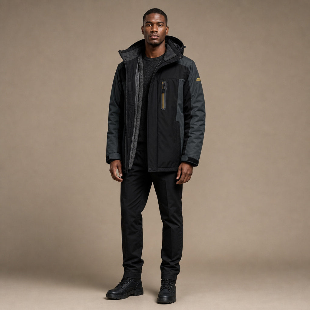 Coats Windbreaker Water-Resistant Removable Hood in Black – Tarlano Premium Menswear