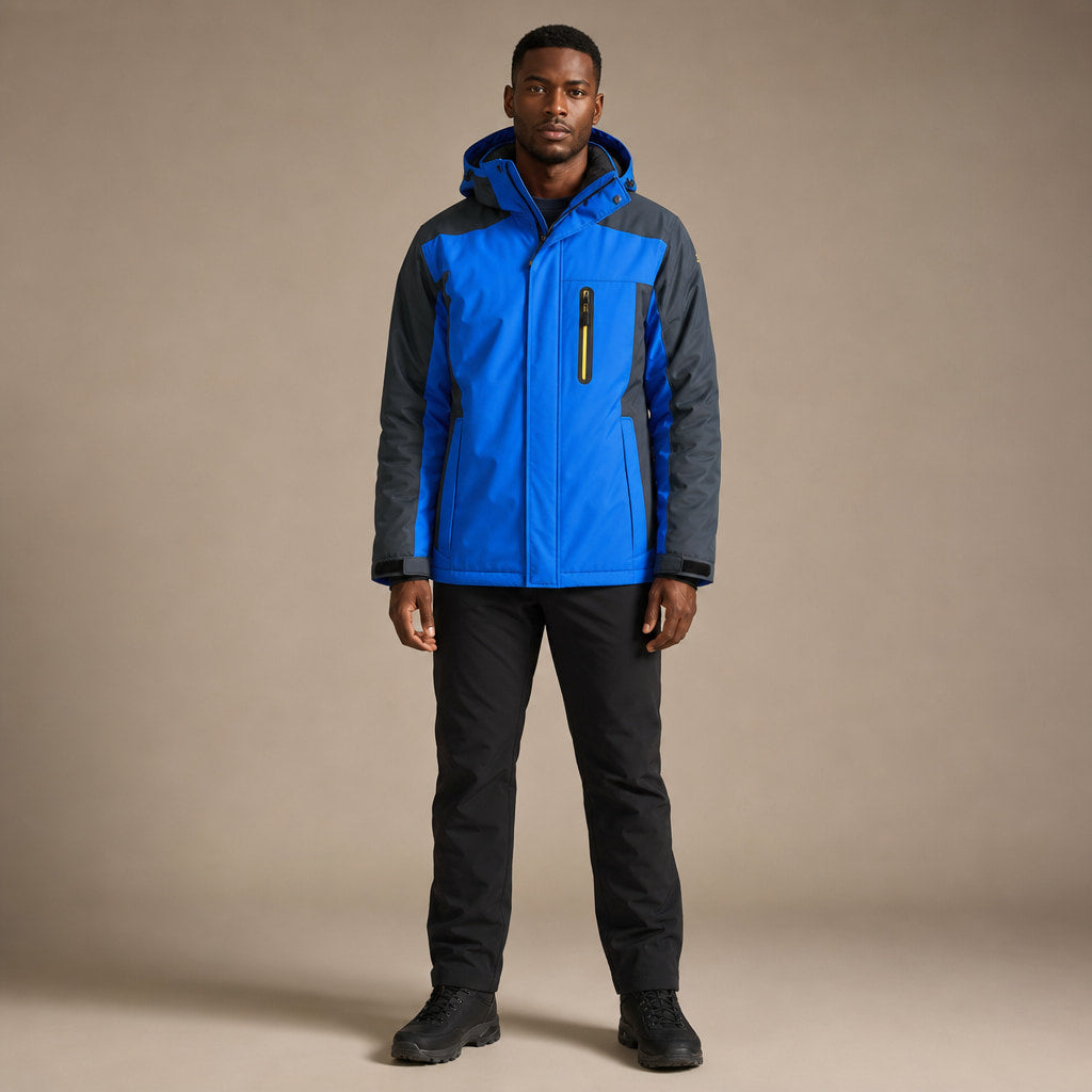 Coats Windbreaker Water-Resistant Removable Hood in Blue – Tarlano Premium Menswear