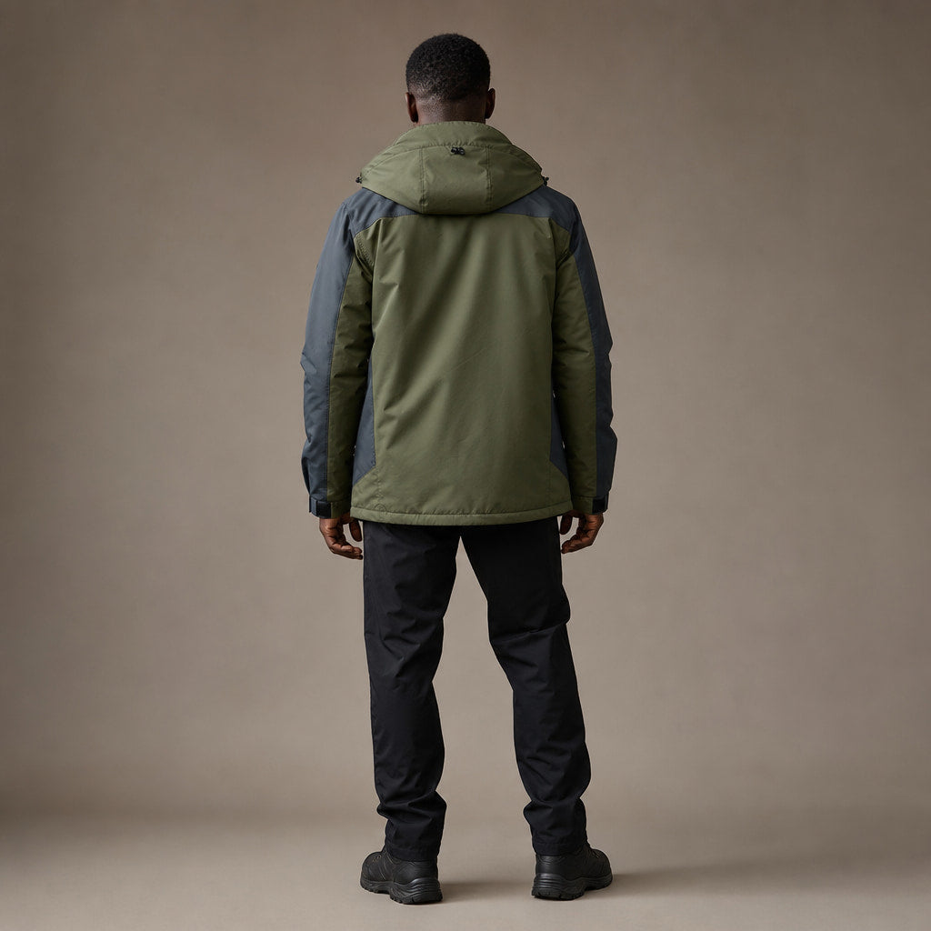 Coats Windbreaker Water-Resistant Removable Hood Green – Full Look