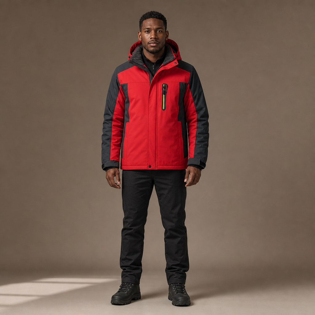 Coats Windbreaker Water-Resistant Removable Hood in Red – Tarlano Premium Menswear