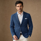 Herringbone Blazer Slim Fit in Blue – Tarlano Premium Menswear