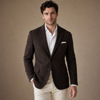 Herringbone Blazer Slim Fit Coffee – Product Photo