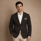 Herringbone Blazer Slim Fit in Coffee – Tarlano Premium Menswear