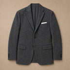 Herringbone Blazer Slim Fit Dark Gray – Flat Lay Product Photo