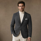 Herringbone Blazer Slim Fit in Dark Gray – Tarlano Premium Menswear