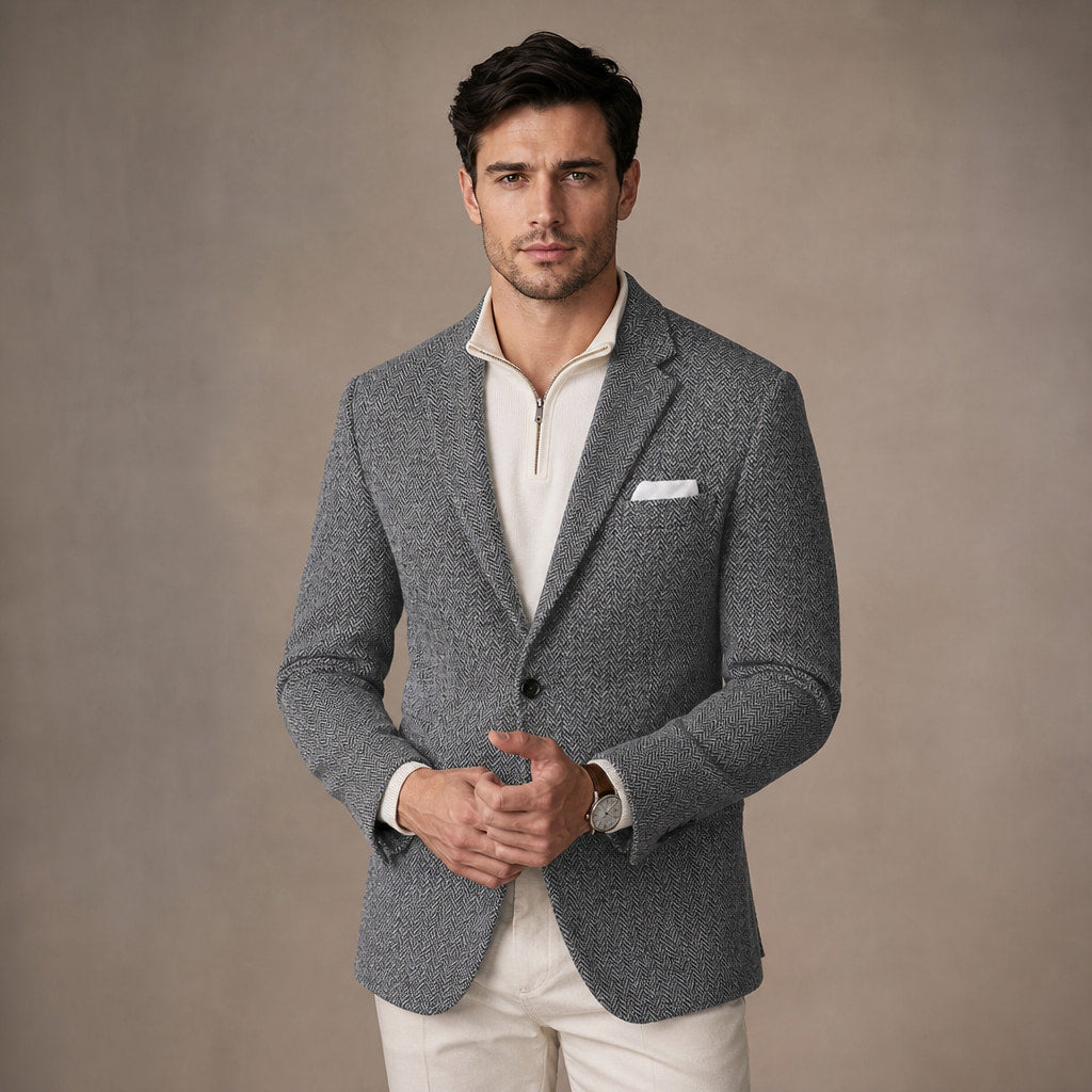 Herringbone Blazer Slim Fit Grey – Product Photo