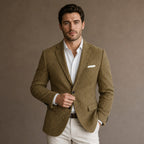 Herringbone Blazer Slim Fit Khaki – Product Photo