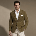 Herringbone Blazer Slim Fit in Khaki – Tarlano Premium Menswear