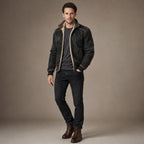 Coats Faux Leather Sherpa Lined Vintage Black Black – Side Angle View
