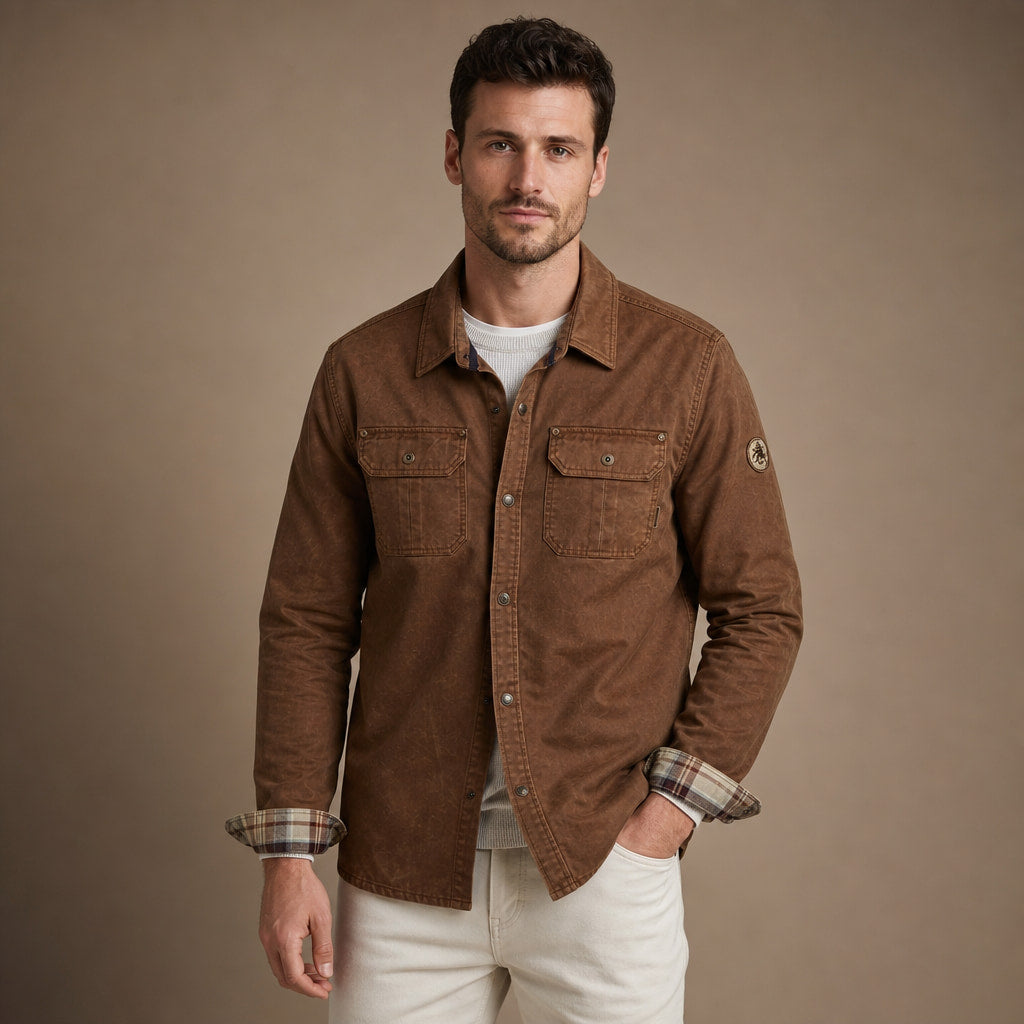 Wax Jacket Waxed Cotton Regular Fit in Brown – Tarlano Premium Menswear