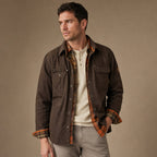 Wax Jacket Waxed Cotton Regular Fit Dark Brown – Side Angle View
