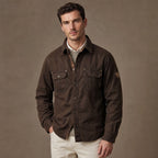 Wax Jacket Waxed Cotton Regular Fit in Dark Brown – Tarlano Premium Menswear