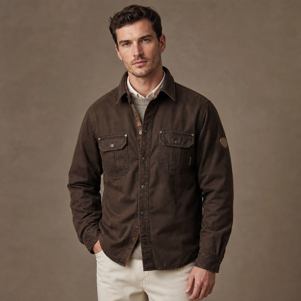 Wax Jacket Waxed Cotton Regular Fit in Dark Brown – Tarlano Premium Menswear