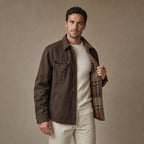 Wax Jacket Waxed Cotton Regular Fit Dark Brown – Interior Lining Detail