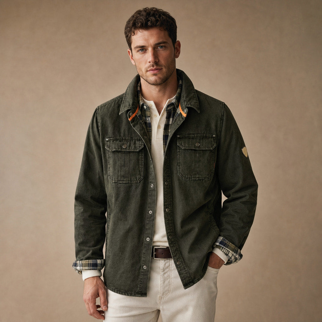 Wax Jacket Waxed Cotton Regular Fit in Green – Tarlano Premium Menswear