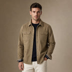 Wax Jacket Waxed Cotton Regular Fit in Khaki – Tarlano Premium Menswear