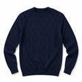 Cardigan Knit Pullover Relaxed Fit Navy Blue – Product Photo