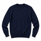 Cardigan Knit Pullover Relaxed Fit Navy Blue – Product Photo