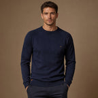 Cardigan Knit Pullover Relaxed Fit in Navy Blue – Tarlano Premium Menswear