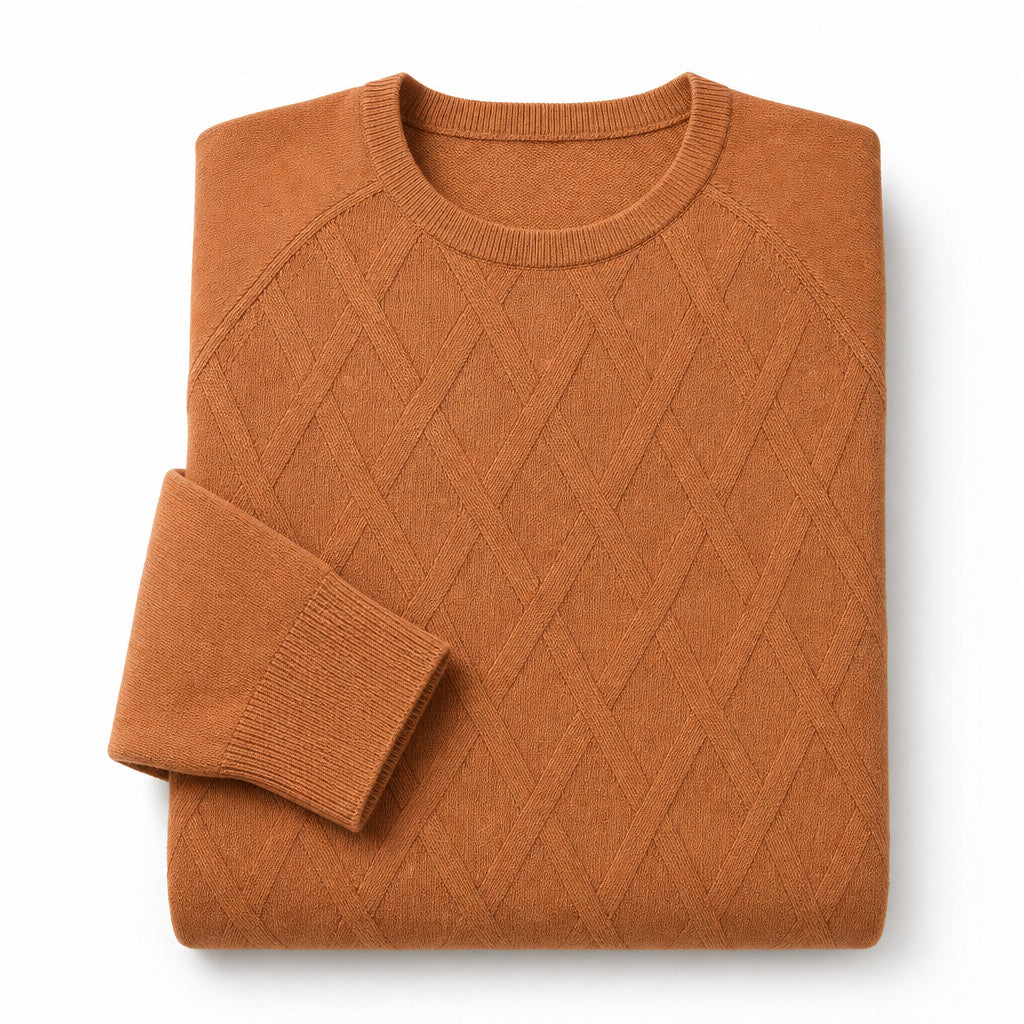 Cardigan Knit Pullover Relaxed Fit Orange – Product Photo