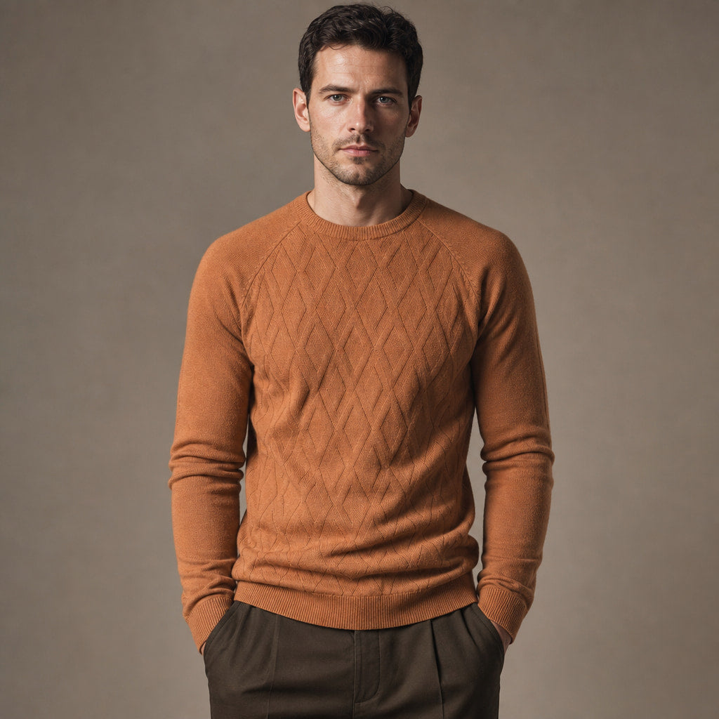 Cardigan Knit Pullover Relaxed Fit in Orange – Tarlano Premium Menswear