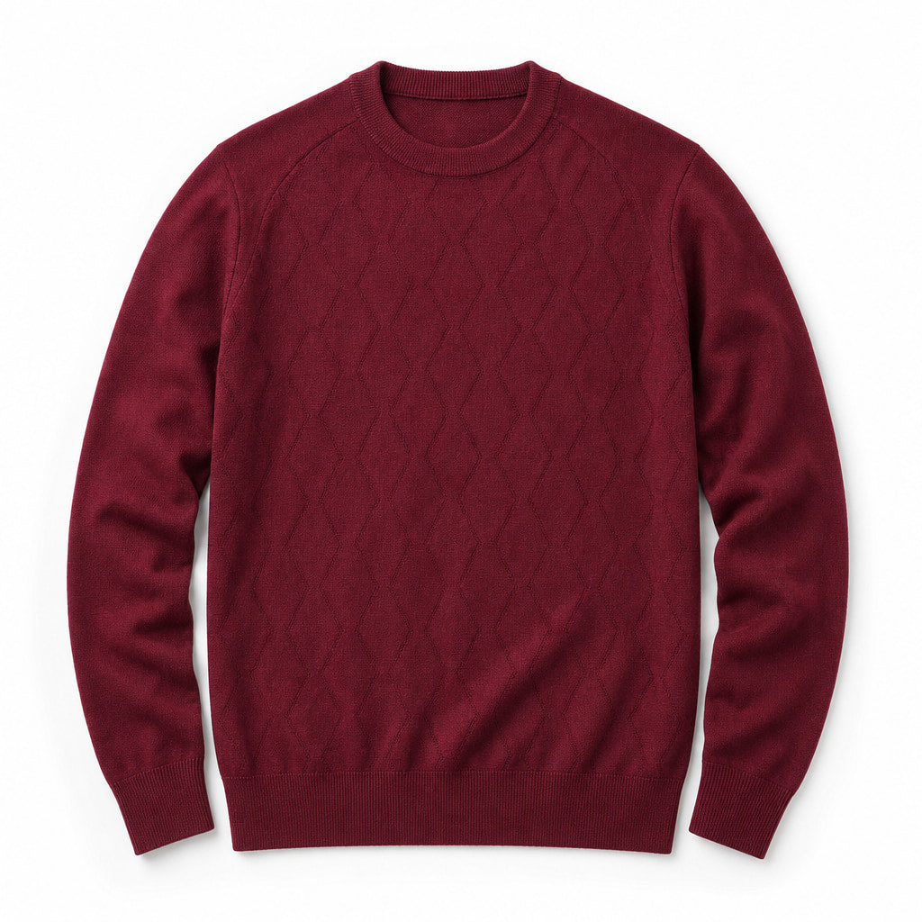 Cardigan Knit Pullover Relaxed Fit Red – Product Photo