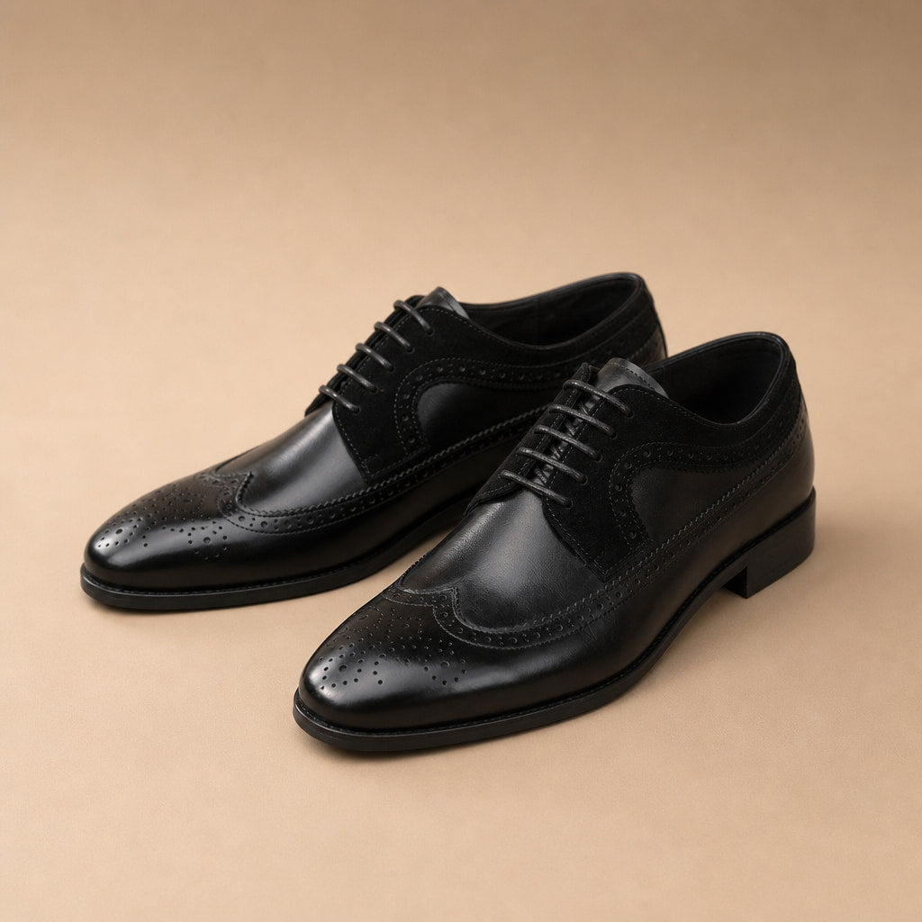 Oxford Shoes Wingtip Leather Black – Product Photo