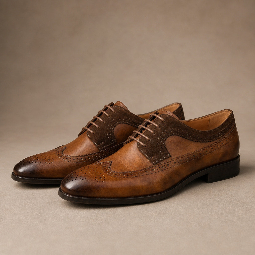 Oxford Shoes Wingtip Leather Brown – Product Photo