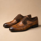 Oxford Shoes Wingtip Leather in Brown – Tarlano Premium Menswear