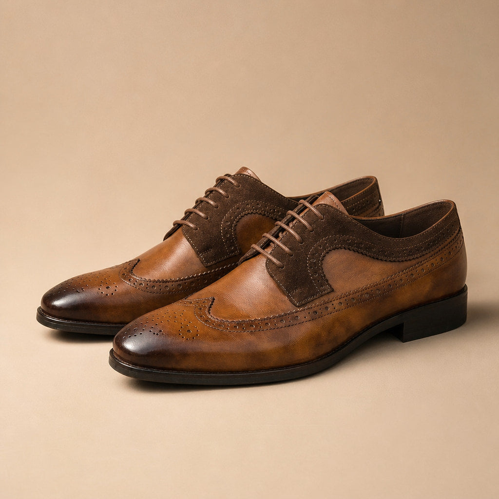 Oxford Shoes Wingtip Leather in Brown – Tarlano Premium Menswear