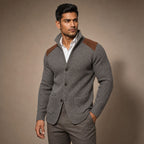 Blazer Knit Structured Relaxed Fit Gray – Side Angle View