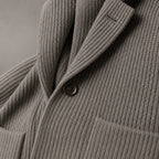 Blazer Knit Structured Relaxed Fit Gray – Fabric and Detail Close-Up