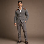 Blazer Knit Structured Relaxed Fit Gray – Full Look