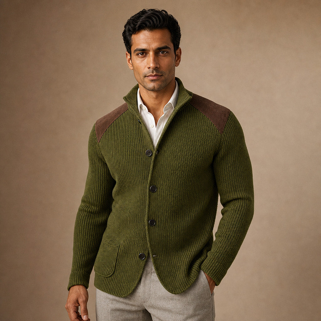 Blazer Knit Structured Relaxed Fit in Green – Tarlano Premium Menswear