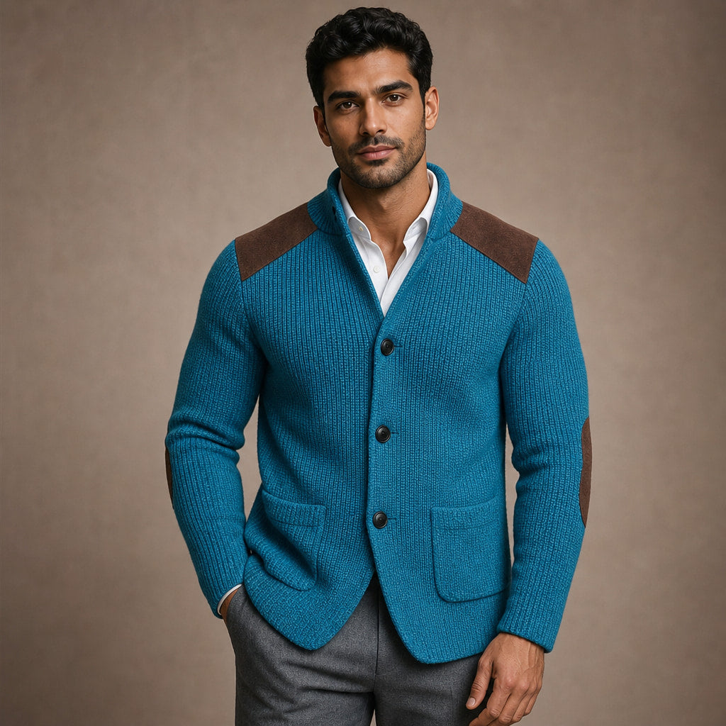 Blazer Knit Structured Relaxed Fit in Light Blue – Tarlano Premium Menswear
