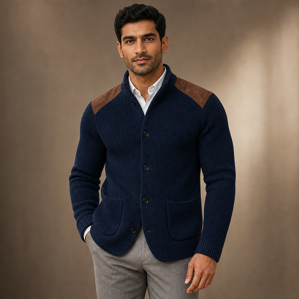 Blazer Knit Structured Relaxed Fit in Navy Blue – Tarlano Premium Menswear