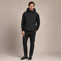 Long Puffer Vest Hooded Windproof Zip-Up Black – Product Photo