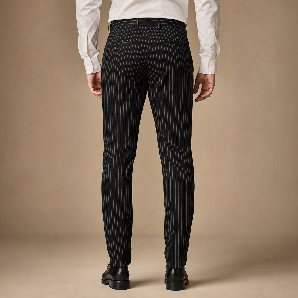 Dress Pants Striped Slim Fit Black – Full Look