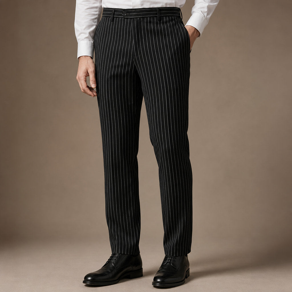 Dress Pants Striped Slim Fit Black – Product Photo