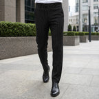 Dress Pants Striped Slim Fit Black – Styled Editorial Shot