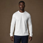 Crew Neck T-Shirt Combed Cotton in White – Tarlano Premium Menswear