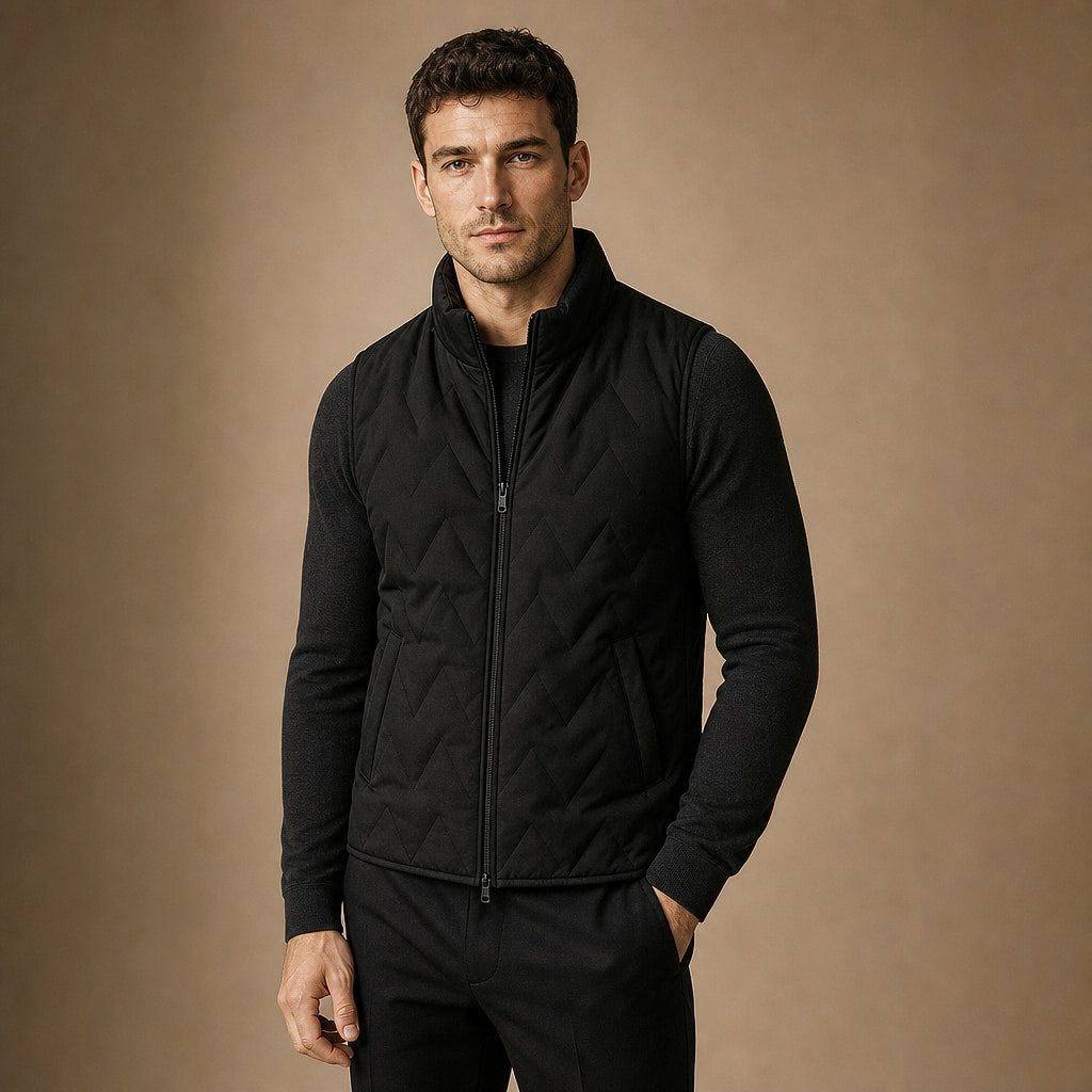 Sherpa Vest Water-Resistant Plush Lining Black – Product Photo
