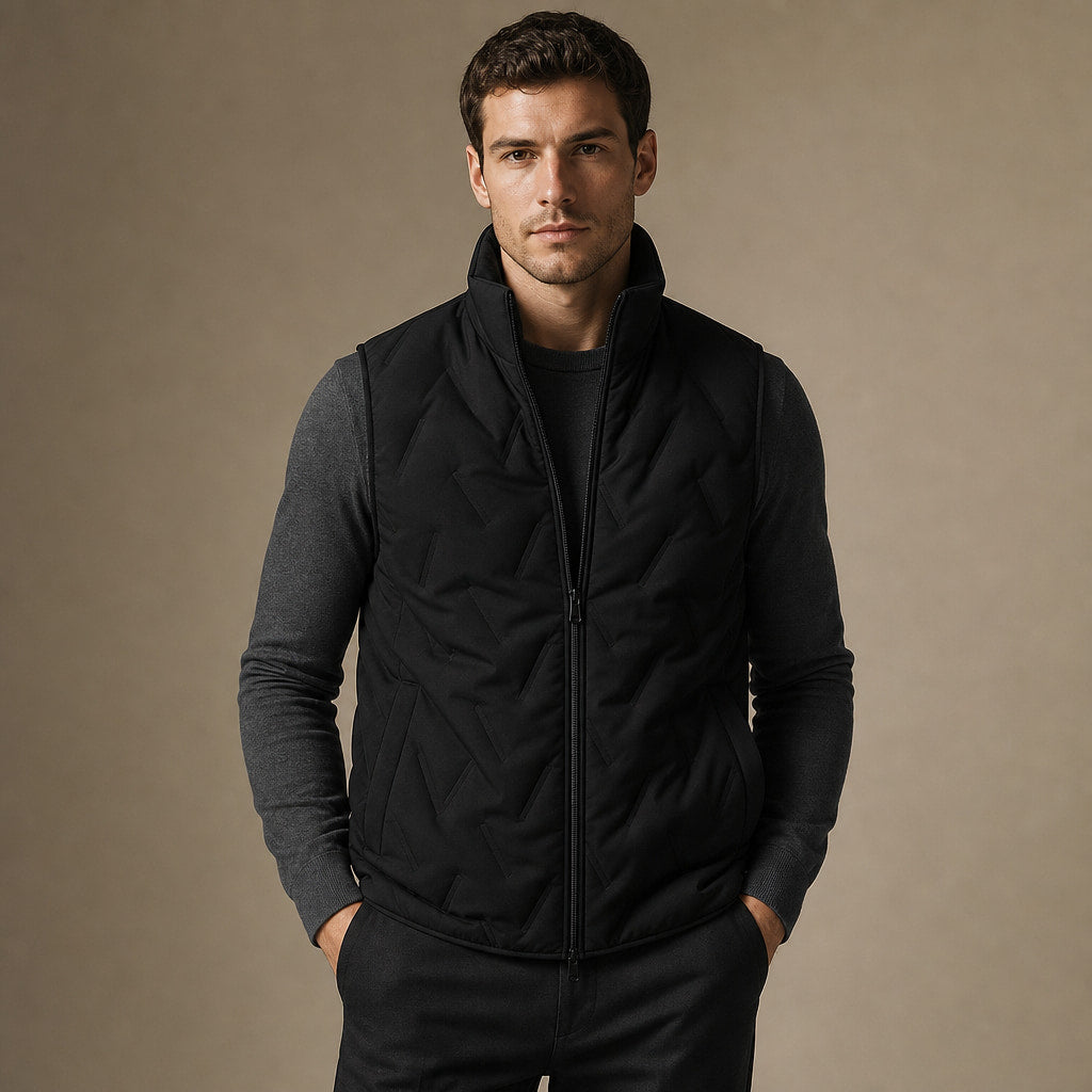 Sherpa Vest Water-Resistant Plush Lining in Black – Tarlano Premium Menswear