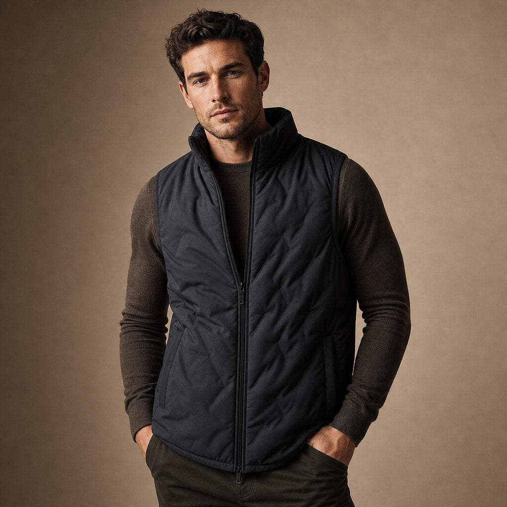 Sherpa Vest Water-Resistant Plush Lining in Dark Gray – Tarlano Premium Menswear
