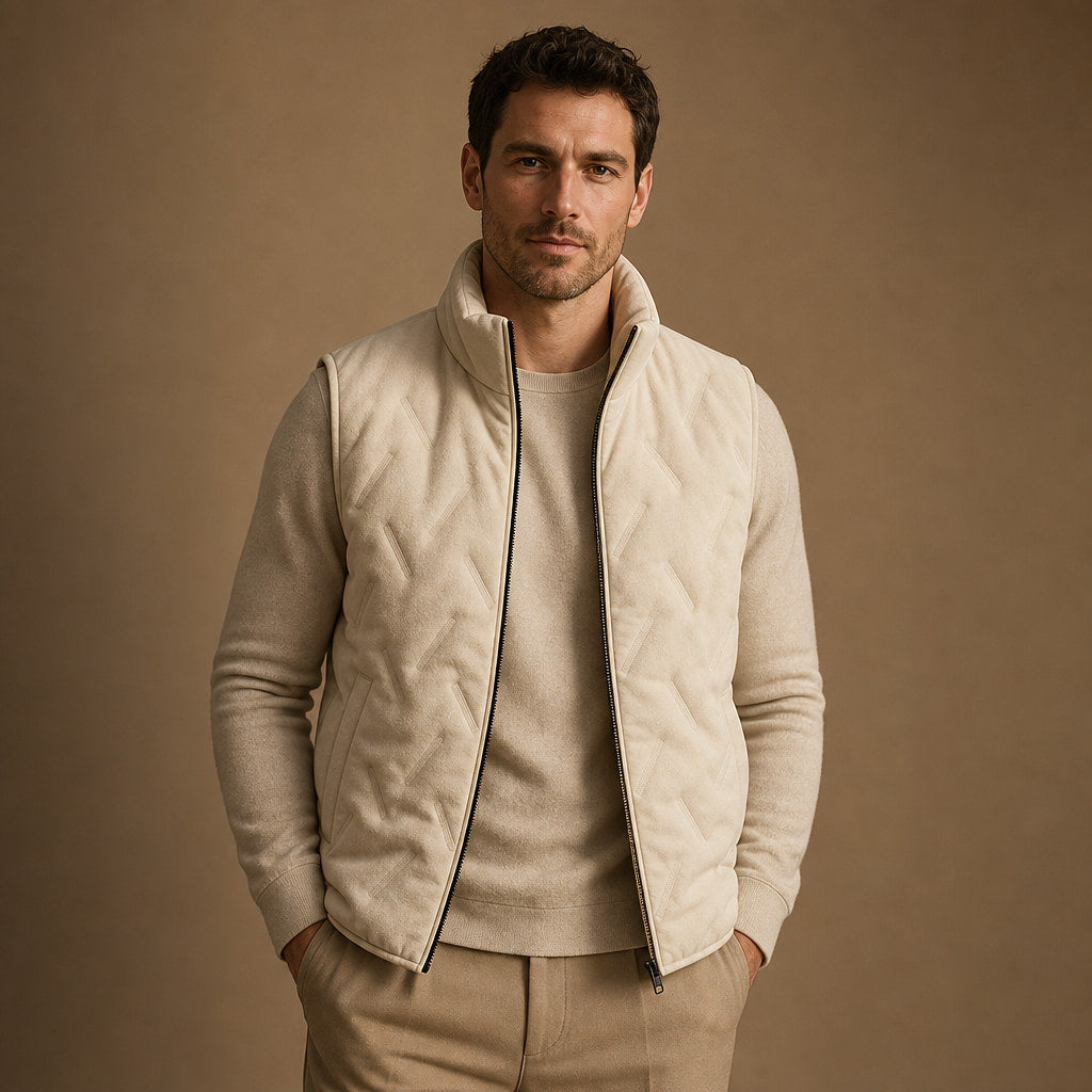 Sherpa Vest Water-Resistant Plush Lining White – Product Photo
