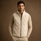 Sherpa Vest Water-Resistant Plush Lining in White – Tarlano Premium Menswear