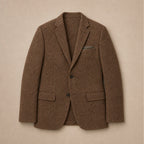 Herringbone Blazer Slim Fit Brown – Flat Lay Product Photo