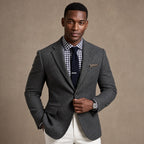 Herringbone Blazer Slim Fit in Dark Gray – Tarlano Premium Menswear