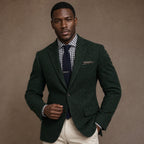Herringbone Blazer Slim Fit Dark Green – Product Photo