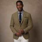 Herringbone Blazer Slim Fit Khaki – Product Photo